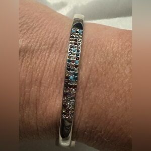 Marlyn Schiff Silver and Red Crystal Bracelet